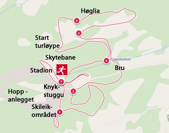 Kart lysloype med tegn
