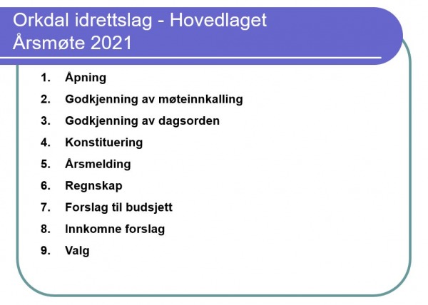 Aarsmote Orkdal IL 2021